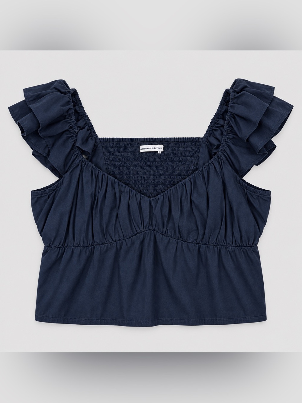 Y2K Abercrombie & Fitch Ruffle Sleeve Babydoll Top XL Coquette Black Milkmaid